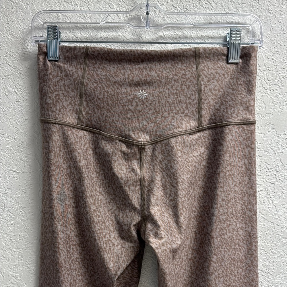 Athleta Micro Zebra Brown High-Waisted Elation Stretchy Tight Leggings SM - Picture 1 of 8